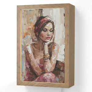 OnlyWow NÁSTĚNNÁ LAMPA Žena - vzhled malby - portrét - moderní 20x30 cm obraz