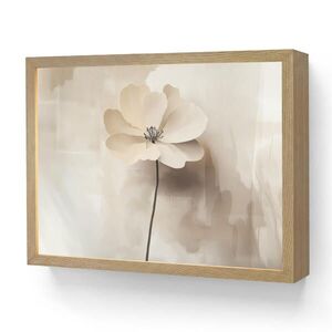 OnlyWow NÁSTĚNNÁ LAMPA S AKUMULÁTOREM Květina - béžová - barva - stín 40x30 cm obraz