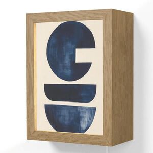 OnlyWow NÁSTĚNNÁ LAMPA Tvary - modrá - abstraktní 15x20 cm obraz