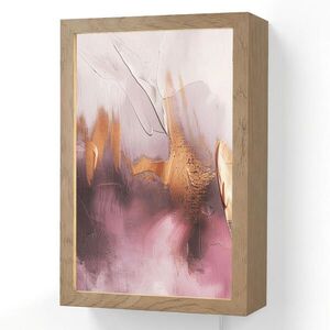 OnlyWow NÁSTĚNNÁ LAMPA Fialová - abstraktní - barva - zlatá 20x30 cm obraz