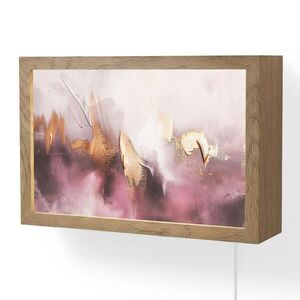 OnlyWow NÁSTĚNNÁ LAMPA Fialová - abstraktní - barva - zlatá 30x20 cm obraz