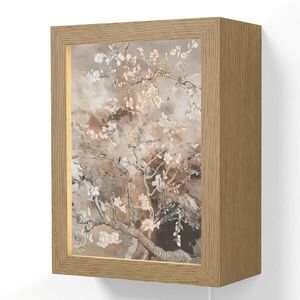 OnlyWow NÁSTĚNNÁ LAMPA Mandlový květ - Umění - Van Gogh - Béžová - Abstraktní 15x20 cm obraz