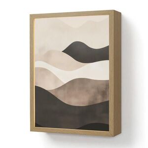 OnlyWow NÁSTĚNNÁ LAMPA S AKUMULÁTOREM Abstraktní - Krajina - Vlny - Krémová barva 30x40 cm obraz