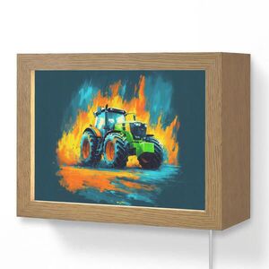 OnlyWow NÁSTĚNNÁ LAMPA Abstrakt - Traktor - Zelený 20x15 cm obraz
