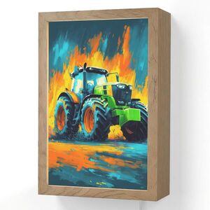 OnlyWow NÁSTĚNNÁ LAMPA Abstrakt - Traktor - Zelený 20x30 cm obraz