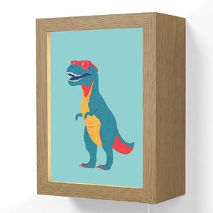 OnlyWow NÁSTĚNNÁ LAMPA Dinosaurus - Modrá - Sluneční brýle 15x20 cm obraz