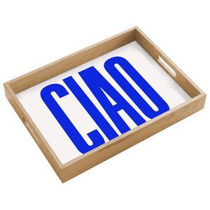 OnlyWow SERVÍROVACÍ PODNOS Ciao - Velká písmena - Modrá - Minimalistická 40x30 cm obraz