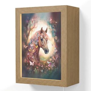 OnlyWow NÁSTĚNNÁ LAMPA Kůň - Příroda - Květiny - Motýli - Les 15x20 cm obraz
