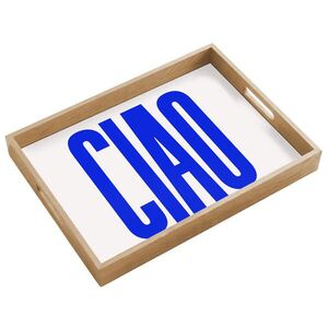 OnlyWow SERVÍROVACÍ PODNOS Ciao - Velká písmena - Modrá - Minimalistická 50x35 cm obraz