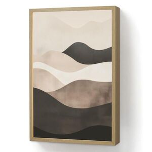 OnlyWow NÁSTĚNNÁ LAMPA S AKUMULÁTOREM Abstraktní - Krajina - Vlny - Krémová barva 40x60 cm obraz