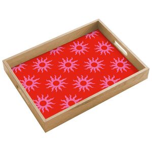 OnlyWow SERVÍROVACÍ PODNOS Slunce - červená - růžová - vzor - léto 40x30 cm obraz
