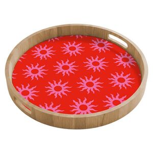 OnlyWow SERVÍROVACÍ PODNOS Slunce - červená - růžová - vzor - léto 50x50 cm obraz