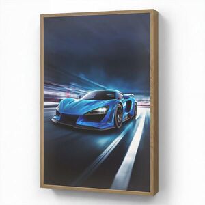 OnlyWow DOBÍJECÍ NOČNÍ LAMPIČKA Auto - Modrá - Chlapci - Dítě 60x90 cm obraz
