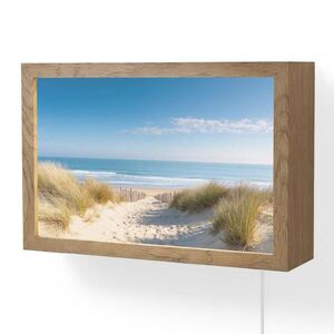 OnlyWow NÁSTĚNNÁ LAMPA Pláž - moře - duny - písek - léto 30x20 cm obraz