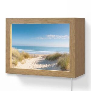 OnlyWow NÁSTĚNNÁ LAMPA Pláž - moře - duny - písek - léto 20x15 cm obraz