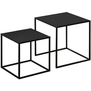 OKWISH SADA konferenčních stolků 40/40/40 cm černá z oceli v moderním provedení obraz