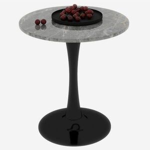 OKWISH KONFERENČNÍ stolek 70/70/72 cm černo-šedý z umělého mramoru v minimalistickém stylu obraz