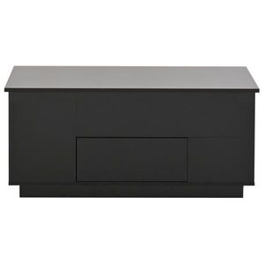 OKWISH KONFERENČNÍ stolek 100/50/45-59 cm černý z dřevotřísky s LED osvětlením a 2 taburety obraz