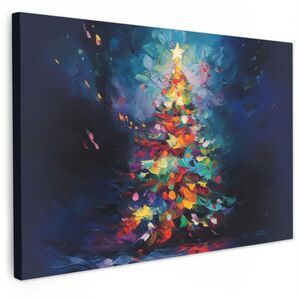 MuchoWow OBRAZ NA PLÁTNĚ Vánoční stromek - Vánoce - Abstraktní - Barevné 60x40 cm obraz