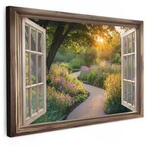 MuchoWow OBRAZ NA PLÁTNĚ Pohled - Květiny - Příroda - Slunce - Cesta 30x20 cm obraz