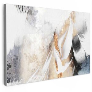MuchoWow OBRAZ NA PLÁTNĚ Luxusní - abstraktní - zlatá - bílá 120x80 cm obraz