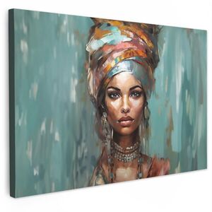 MuchoWow OBRAZ NA PLÁTNĚ Žena - Umění - Šperky - Portrét 120x80 cm obraz