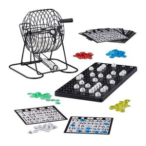 Relaxdays BINGO Černá kovový buben 75 kuliček obraz