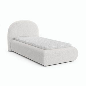 Beautysofa ČALOUNĚNÁ POSTEL Motti 90×200, jednolůžko s úložným prostorem a pěnovou matrací 10 cm, krémová obraz