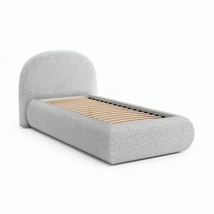 Beautysofa ČALOUNĚNÁ POSTEL Motti 90×200, jednolůžko s úložným prostorem, bez matrace, světle šedá obraz