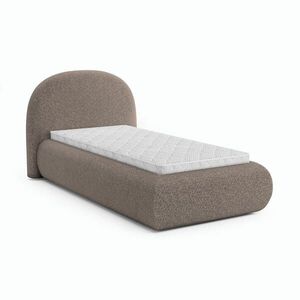 Beautysofa ČALOUNĚNÁ POSTEL Motti 90×200, jednolůžko s úložným prostorem a pěnovou matrací 10 cm, cappuccino obraz
