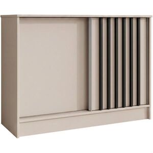 Beautysofa KOMODA Horizon se 2 posuvnými dveřmi, kašmír + černá, 100 cm obraz