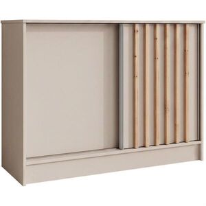 Beautysofa KOMODA Horizon se 2 posuvnými dveřmi, kašmír + dub Artisan, 100 cm obraz