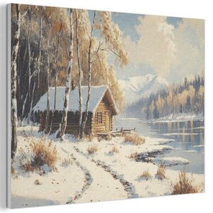 MuchoWow AKUSTICKÝ obraz Zima - Sníh - Home - Příroda 80x60 cm obraz