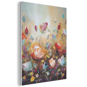 MuchoWow AKUSTICKÝ obraz Květiny - Umění - Příroda - Olejomalba 70x100 cm obraz
