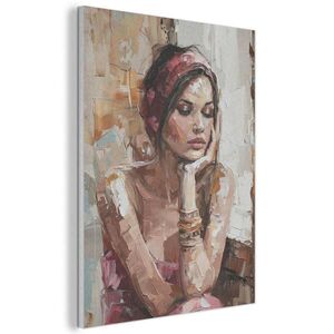 MuchoWow AKUSTICKÝ obraz Žena - vzhled malby - portrét - moderní 60x80 cm obraz
