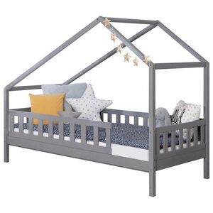 Livetastic DĚTSKÁ POSTEL SE STŘÍŠKOU, 140/200 cm, světle šedá obraz
