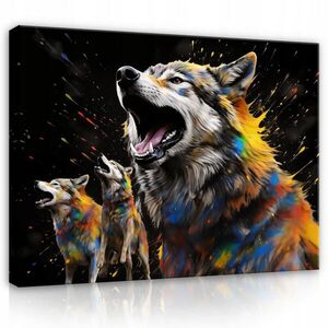 Wallarena OBRAZY NA PLÁTNĚ Abstraktní vlk 60x40 obraz