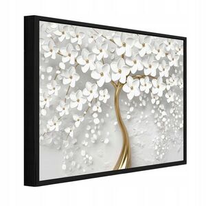 Wallarena ZARÁMOVANÉ obrazy strom květiny béžová 100x70 cm obraz