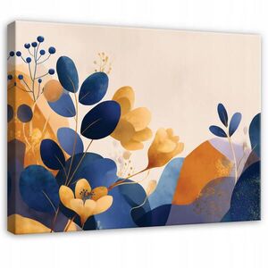 Wallarena OBRAZ na plátně Abstraktní listy modré 120x80 cm obraz