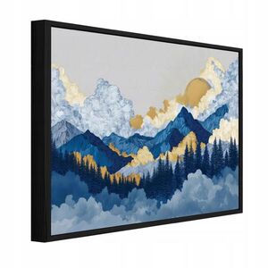Wallarena ZARÁMOVANÉ obrazy hor akvarelová modrá 60x40 cm obraz