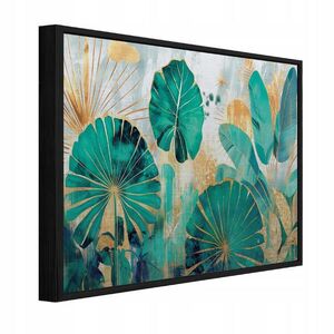 Wallarena ZARÁMOVANÉ obrazy listy džungle zelená 150x100 cm obraz