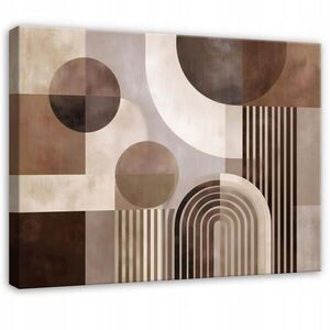 Wallarena OBRAZ na plátně Abstraktní geometrický hnědý 100x70 cm obraz