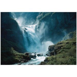 Wallarena FOTOTAPETA Vodopád Příroda Zelená 250x175 cm obraz