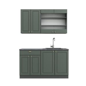 Vicco JEDNOTKOVÁ KUCHYNĚ Fame-Line Zeleno-zlatá Country House/Anthracite 140 cm , PD Antracit obraz