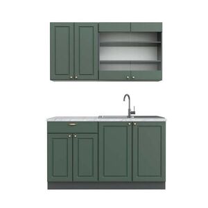 Vicco JEDNOTKOVÁ KUCHYNĚ Fame-Line Zeleno-zlatá Country House/Anthracite 140 cm , PD Mramor obraz