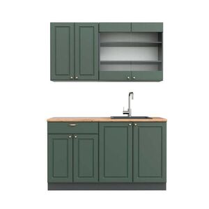 Vicco JEDNOTKOVÁ KUCHYNĚ Fame-Line Zeleno-zlatá Country House/Anthracite 140 cm , PD Dub obraz
