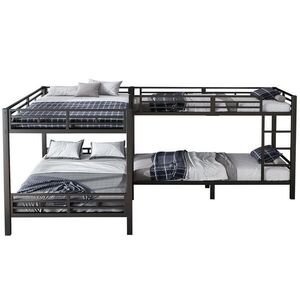 OKWISH PATROVÁ postel 90/200 cm a 140/200 cm, černá, vyrobená ze železa s pevným lamelovým roštem obraz