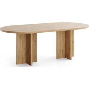WFL GROUP JÍDELNÍ STŮL Aster Oválný, Dub Artisan Světle Hnědý 204/90/75 cm obraz