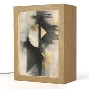 OnlyWow STOLNÍ LAMPA Abstraktní - černá - barva - moderní 15x20 cm obraz