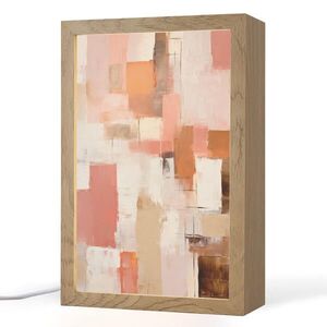 OnlyWow STOLNÍ LAMPA Umění - Růžová - Abstraktní 20x30 cm obraz